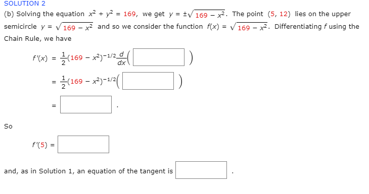 Solved Solution 2 B Solving The Equation X2 Y2 169 We Chegg Com