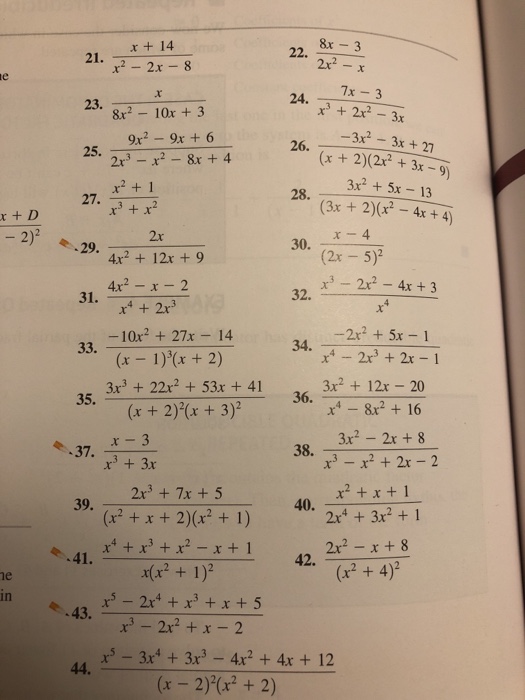 Solved 8x 3 2x X 21 T 14 2x 8 23 8x2 10x 3 24 X3 Chegg Com