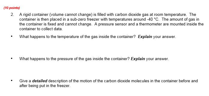 Solved 10 Points 2 A Rigid Container Volume Cannot Ch