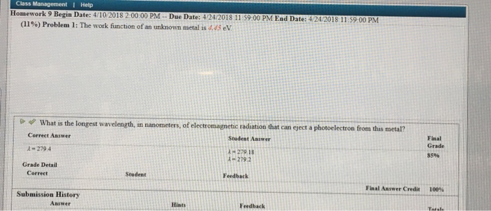 Solved Class Management 1 Help Homework 9 Begin Date 41