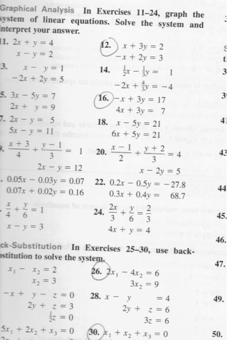 Solved Graph The System Of Linear Equations Solve The Chegg Com