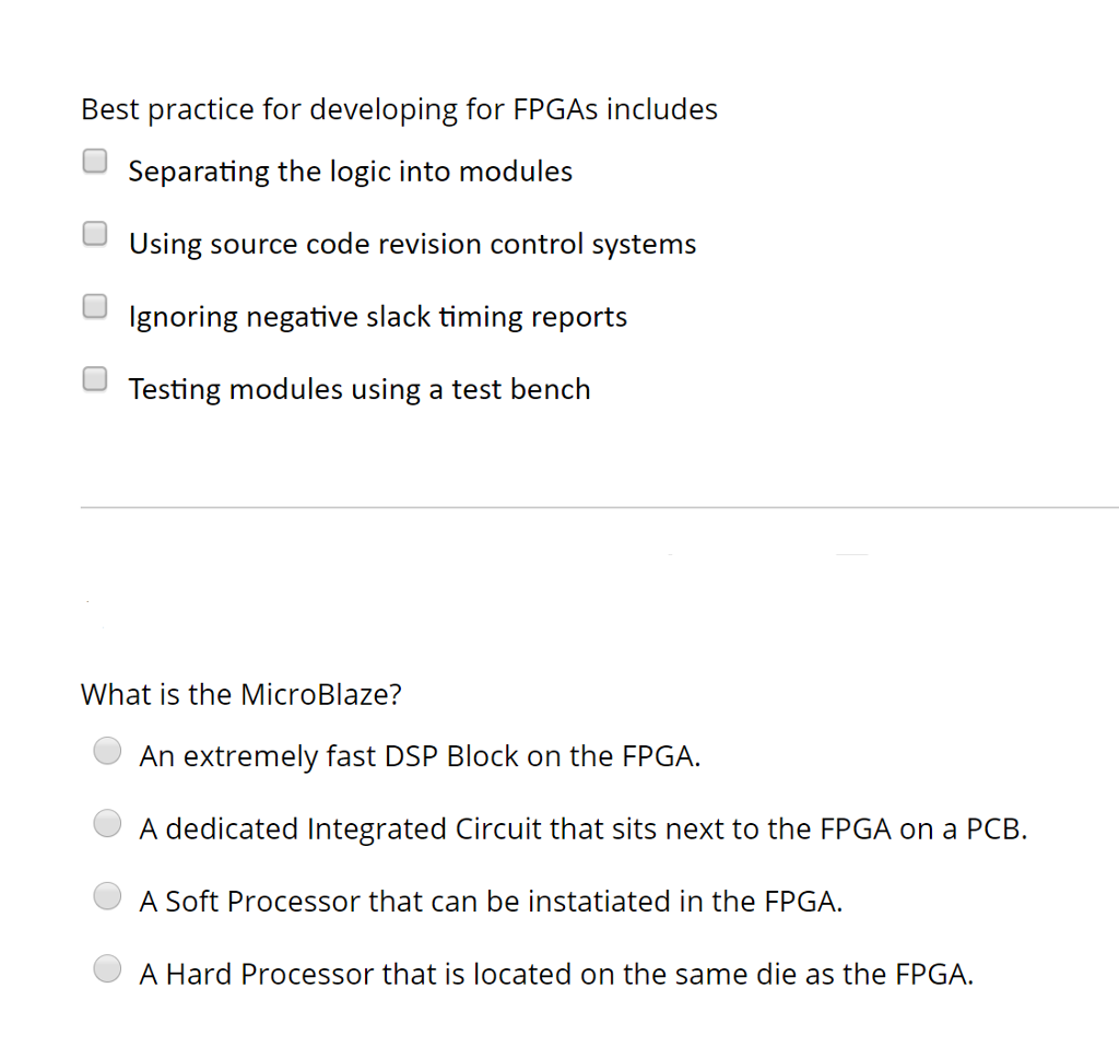 Solved Best Practice For Developing For Fpgas Includes Se