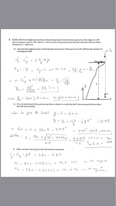 Solved 5 A Ball Is Thrown Straight Up Into The Air From Chegg Com