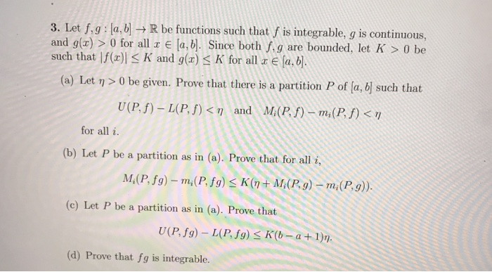 3 Let F G La B R Be Functions Such That Is Inte Chegg Com