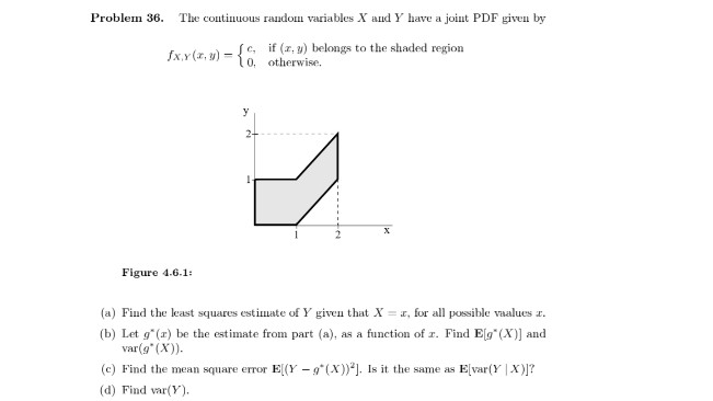 Solved Problem 36 The Coutinuous Raudou Variables X And Chegg Com