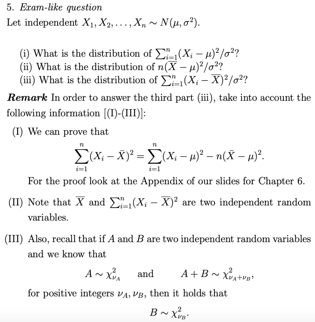 Solved 5 Exam Like Question Let Independent Xi X2 Chegg Com