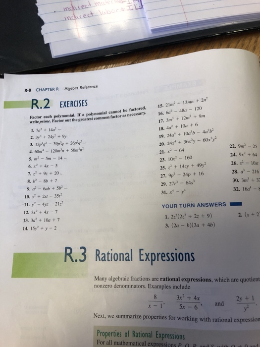 Solved R 8 Chapter R Algebra Reference R 2 Exercises Factor Chegg Com