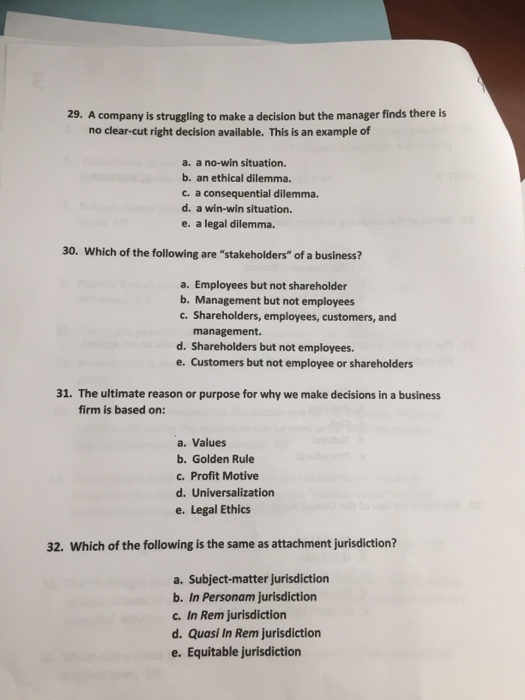 Solved 29. A Company Is Struggling To Make A Decision But