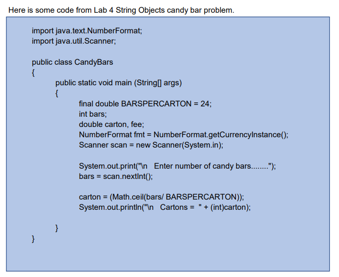 Solved Part 3 Candy Bar Problem Again You Wrote A Java P