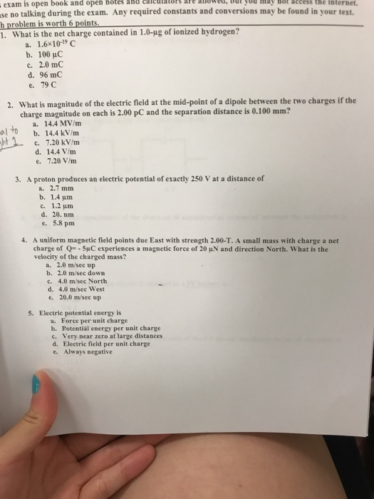 Solved What Is The Net Charge Contained In 1 0 Mu G Of Io Chegg Com