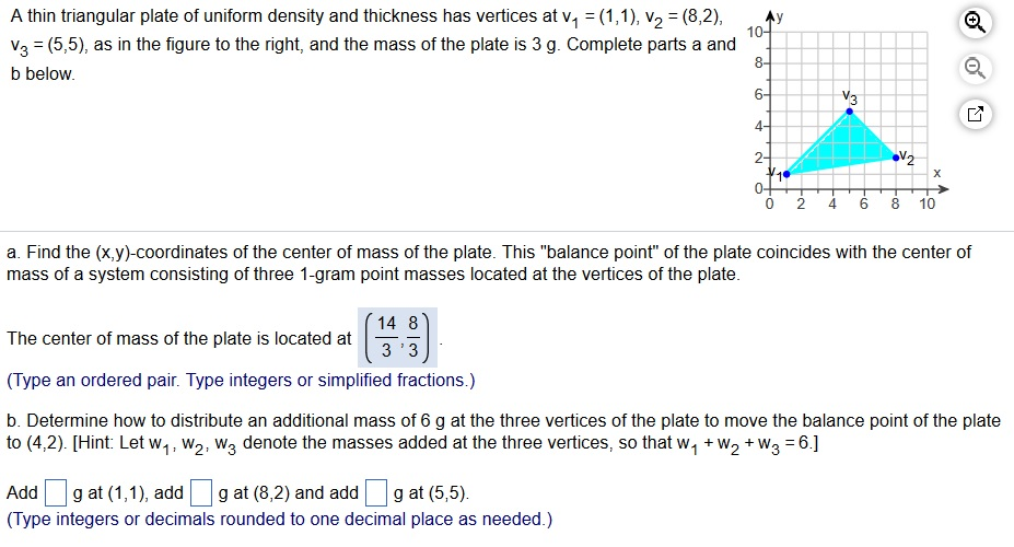 Solved A Thin Triangular Plate Of Uniform Density And Chegg Com