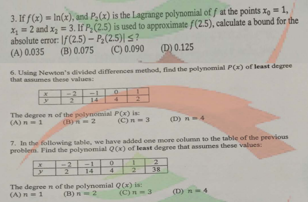 Solved 3 Iff X In X And P2 X Is The Lagrange Pol Chegg Com