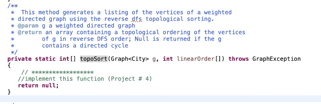 kck This method generates a listing of the vertices of a weighted * directed graph using the reverse dfs topological sorting.