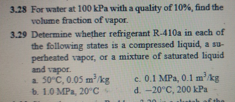 3 28 For Water At 100 Kpa With A Quality Of 10 Find Chegg 