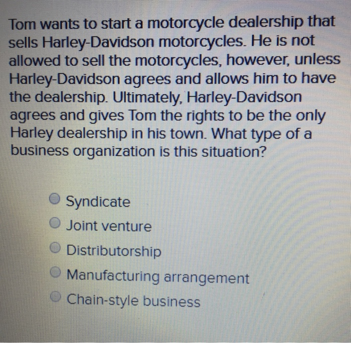 starting a harley davidson dealership
