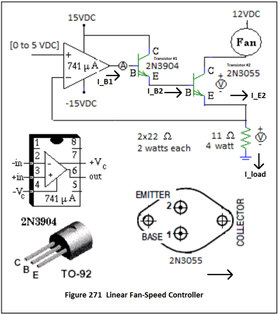 Solved 12vdc 15vdc O To 5 Vdc Fan Transistor 1 741 M A Chegg Com