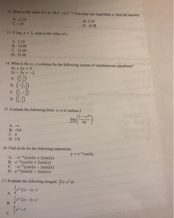 Solved 12 What Is The Value Of X In 38 5 6 5 You May Use Chegg Com
