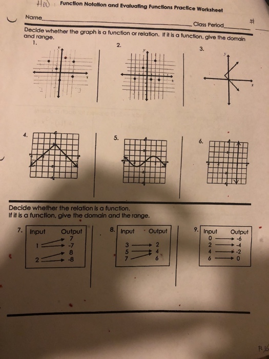 Solved Function Notation and Evaluating Functions Pracfice | Chegg.com