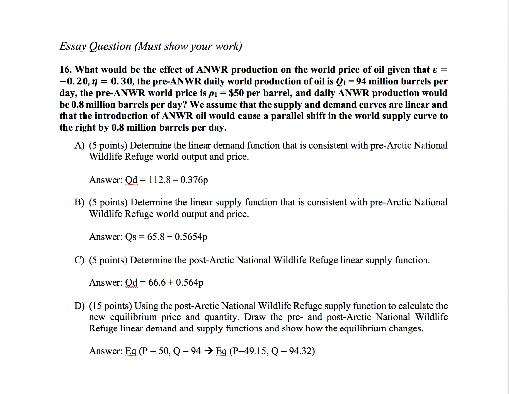 Solved Essay Question Must Show Your Work What Woul Essay Question Must Show Your Work What Would Be The Effect Of Example Of A Proposal Essay also Home Online Work Web Assign Help