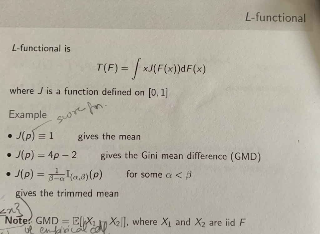 Gmd Refers To Gini Mean Difference And J Is A Chegg Com