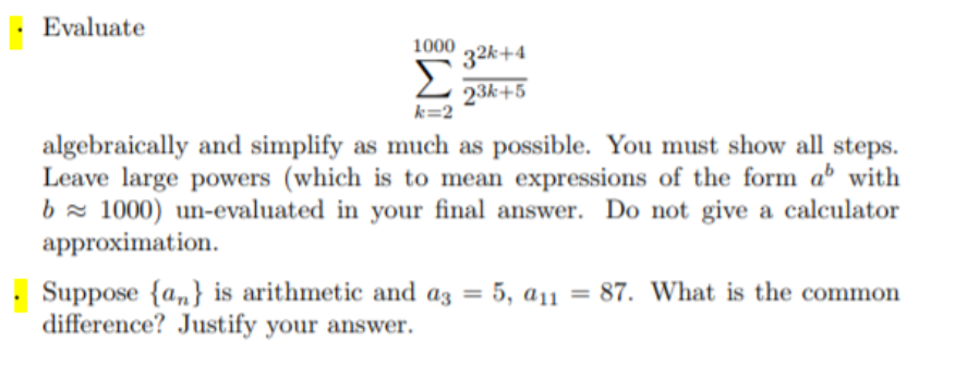 Evaluate 1000 32 4 K 2 Algebraically And Simplify As Chegg Com