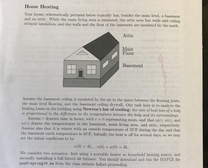 Home Heating Your House Schematically Pictured Be Chegg Com