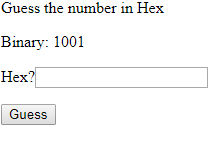 Guess the number in Hex Binary: 1001 Hex? Guess