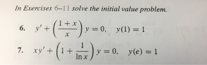 Solved Solve The Initial Value Problem. Y' = (1 + X/x) Y