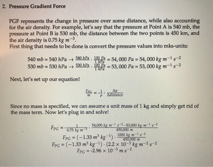 air pressure gradient formula