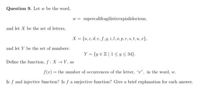 Solved Let W Be The Word W Supercalifragilisticexpiali Chegg Com