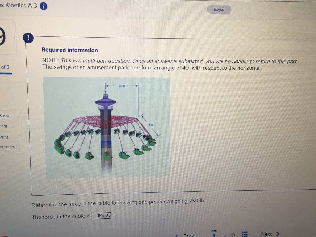 Solved The Swings Of An Amusement Park Ride Form An Angle