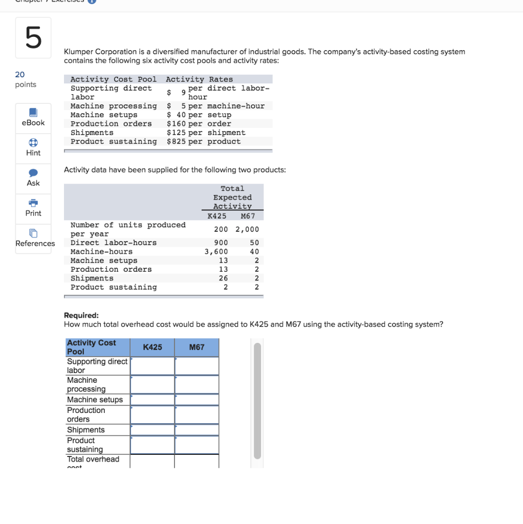 Solved 5 Klumper Corporation is a diversified manufacturer | Chegg.com