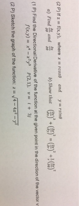 Solved 2p If Z F X Y Where X Rcos8 And Y Rsin8 An Chegg Com