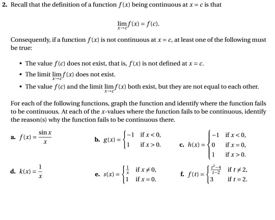 2 Recall That The Definition Of A Function F X Chegg Com