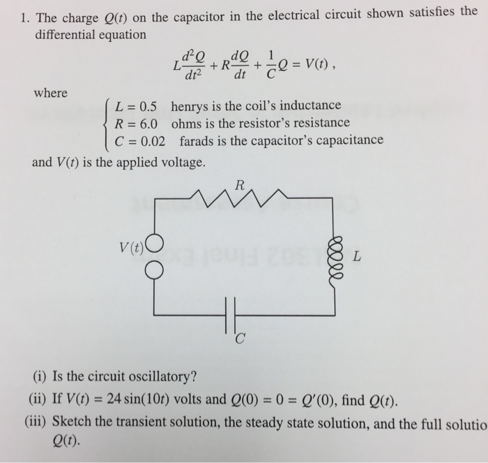 Solved The Charge Q T On The Capacitor In The Electrical Chegg Com