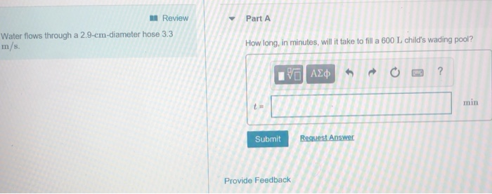Solved Review Part A Water Flows Through A 2.9cmdiamete