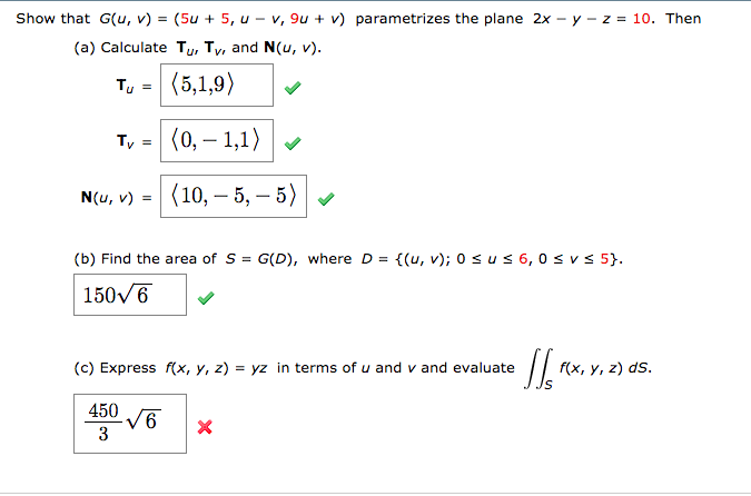 Solved Show That G U V Su 5 U V 9uv Parametrizes Chegg Com