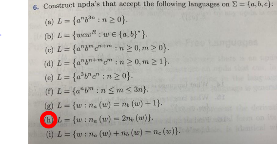 Solved 6 Construct Npda S That Accept The Following Lang Chegg Com