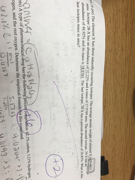 Solved A hypothetical element X has 3 naturally occurring