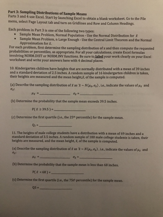 worksheet 1 on sampling distributions