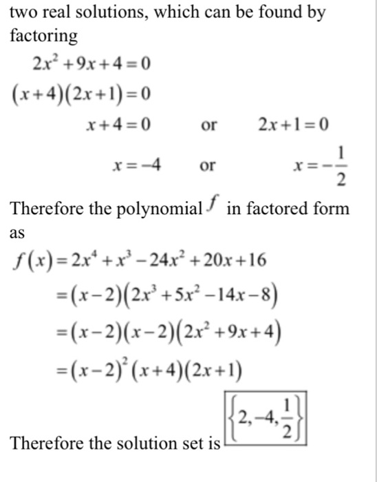 Solved Two Real Solutions Which Can Be Found By Factoring Chegg Com