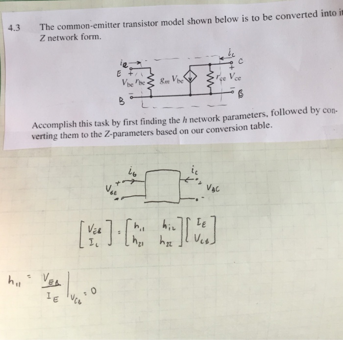 Model 4.3 Shown Solved: Belo Transistor ... Common-emitter The