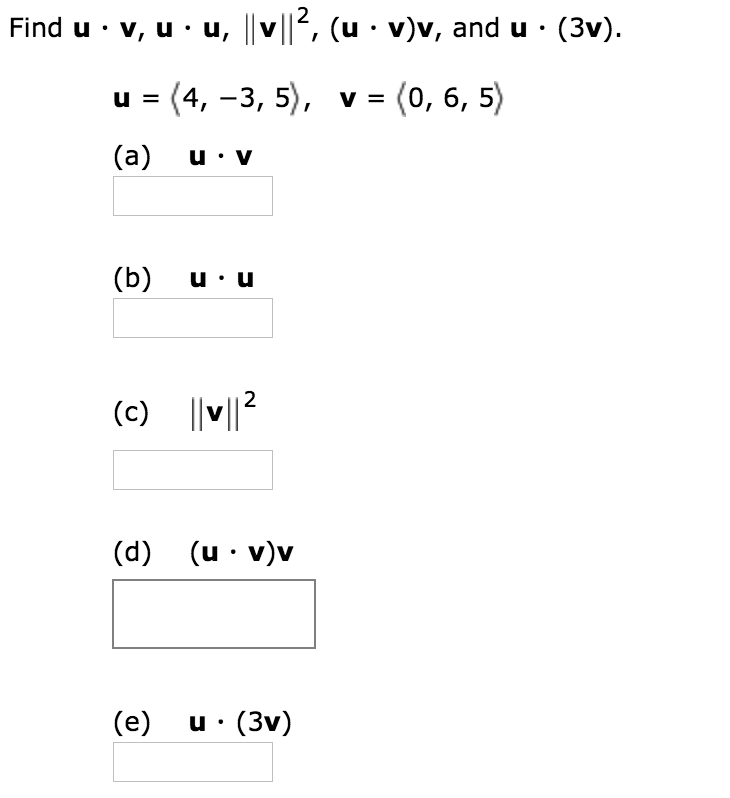 Solved Find U V U U 2 U V V And U 3v U 4 3 Chegg Com