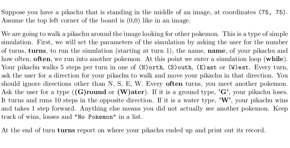 Suppose You Have A Pikachu That Is Standing In The Chegg Com