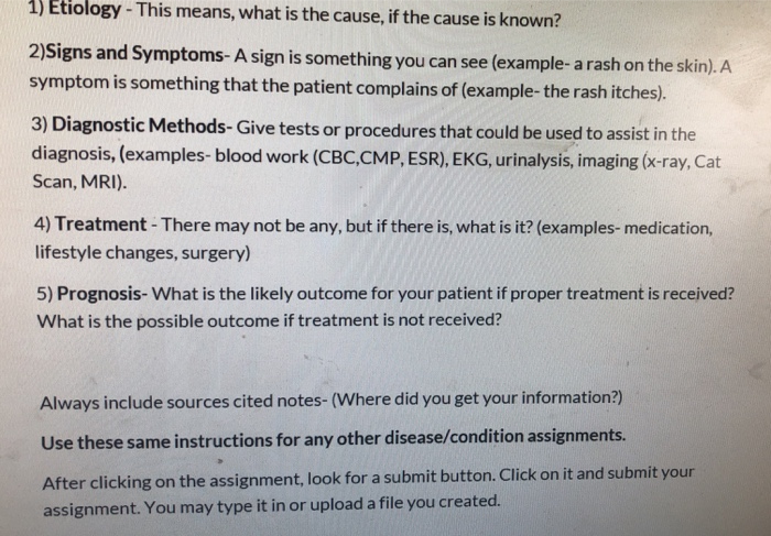 Solved Etiology This Means What Is The Cause If The Cause Chegg Com