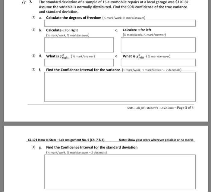 Solved 7 7 The Standard Deviation Of A Sample Of 15 Auto