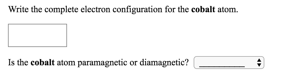 diamagnetic electron configuration