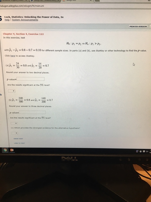 Solved Lock Statistics Unlocking The Power Of Data 2e Chegg Com