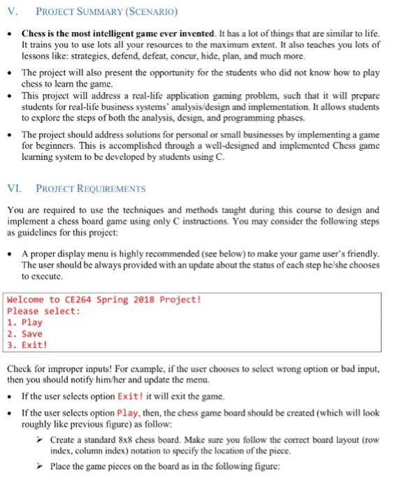 Solved C++ project The Game of Chess Objective The