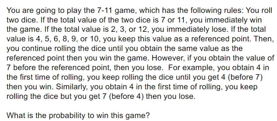 7-11 dice how to play